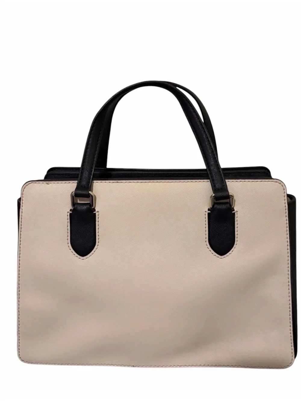 Kate Spade Laurel Way Reese Satchel Soft Porcelain/Black Colorblock Handbag